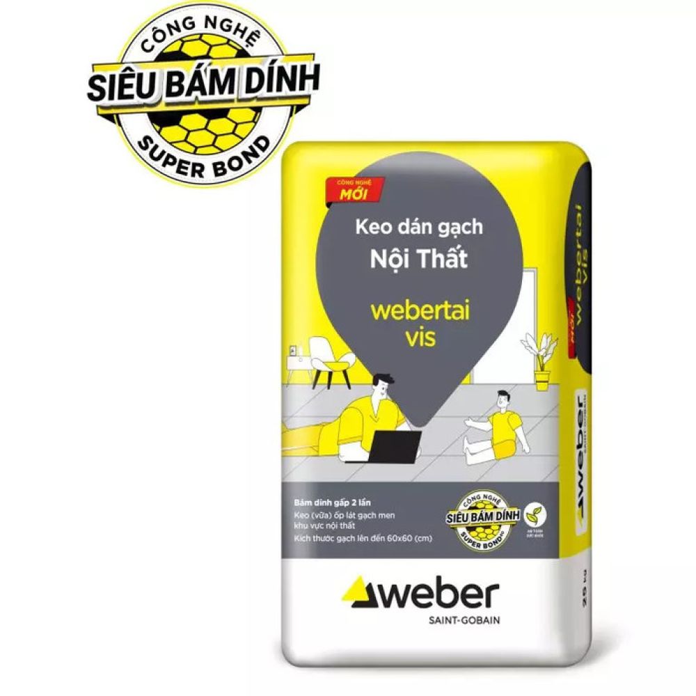 Keo dán gạch nội thất Webertai Vis