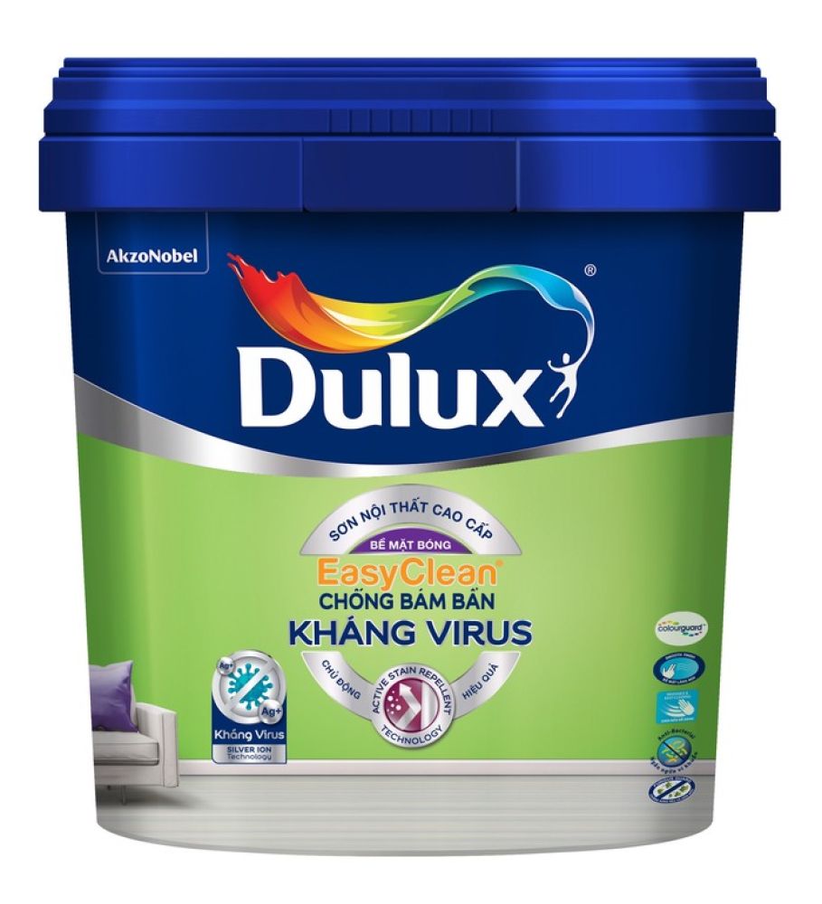 Sơn nước nội thất cao cấp Dulux Easyclean Chống Bám Bẩn Kháng Virus Bề mặt bóng DULUX-E017B