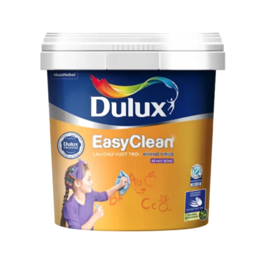 Sơn nước nội thất cao cấp Dulux Easyclean Lau Chùi Vượt Trội Kháng Virus Bề mặt bóng DULUX-99AB